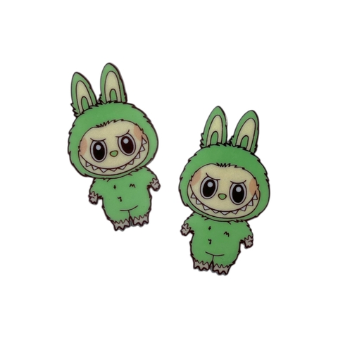 APLIQUE ACRILICO ESTAMPADO CORPINHO LABUBU VERDE 4CM (UNIDADE) - comprar online