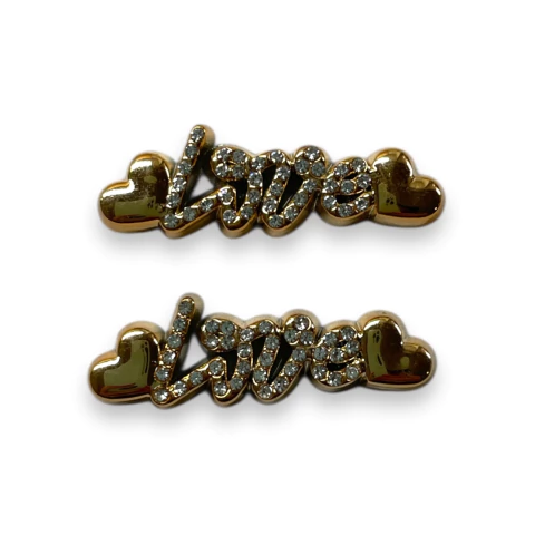 APLIQUE CHATON LOVE STRASS CORAÇOES 4CM ( 2 UNIDADES) - comprar online