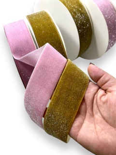 FITA VELUDO COM BRILHO 38MM NO METRO na internet