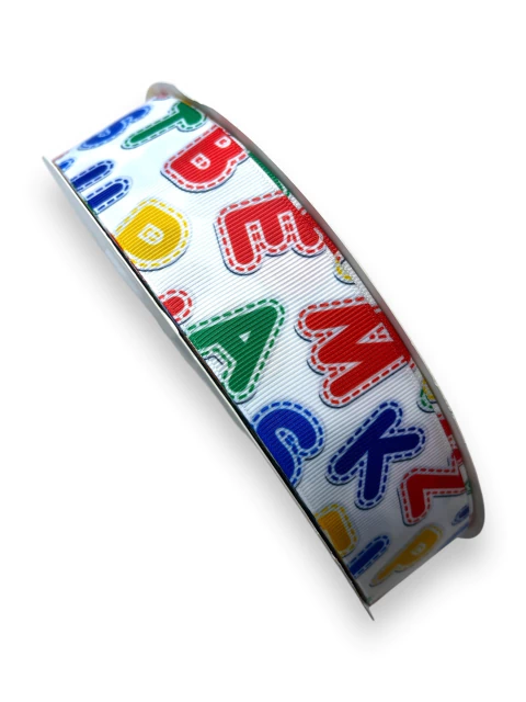 FITA GORGURÃO ESTAMPADA LETRAS COM PESPONTO 38MM - comprar online