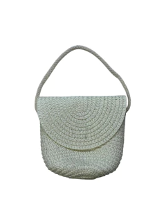 BOLSA DE PALHA RÁFIA C/ FECHO E ALÇA REGULÁVEL 12X14CM - Sonhos da Lorena