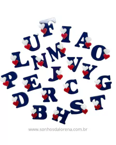 APLIQUE ACRILICO LETRAS ESCOLARES 2 UNIDADE AZUL MARINHO