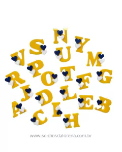 APLIQUE ACRILICO LETRAS ESCOLARES 2 UNIDADE AMARELO