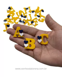 APLIQUE ACRILICO LETRAS ESCOLARES 2 UNIDADE AMARELO - comprar online