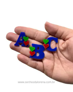 APLIQUE ACRILICO LETRAS ESCOLARES 2 UNIDADE AZUL ROYAL - comprar online