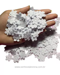 FLOR PRENSADA COM 05 GRAMAS APROXIMADAMENTE 50 UNIDADES BRANCO - loja online