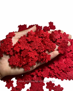 FLOR PRENSADA COM 05 GRAMAS APROXIMADAMENTE 50 UNIDADES VERMELHO - loja online