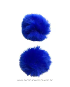 POMPOM DE PELUCIA 5 CM AZUL ROYAL (COM 2 UND) - comprar online