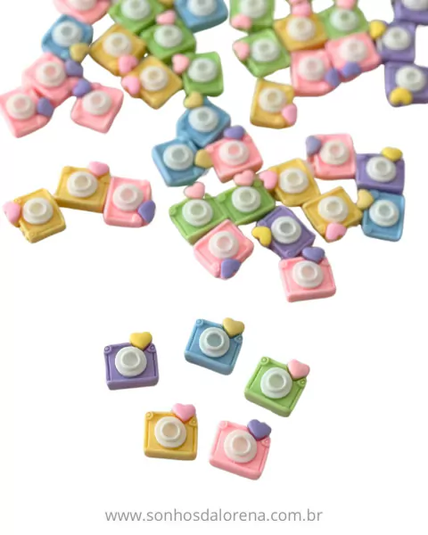 APLIQUES DE RESINA CAMERA FOTOGRÁFICA 2CM (5 UNIDADES)