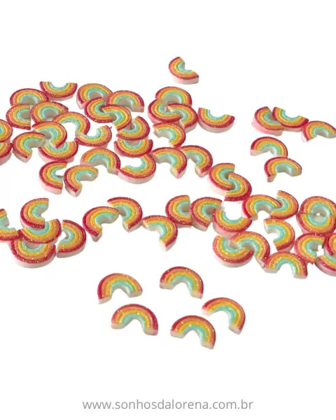 APLIQUES DE RESINA ARCO IRIS 2CM (5 UNIDADES)