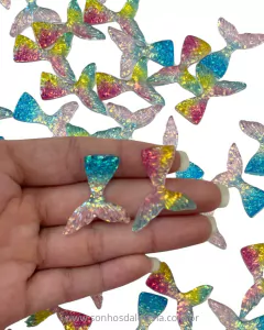 APLIQUES DE RESINA CAUDA DE SEREIA 2CM (2 UNIDADES) - comprar online