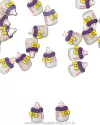 APLIQUES DE RESINA MAMADEIRA COM LACINHO AMARELO 2CM (2 UNIDADES)