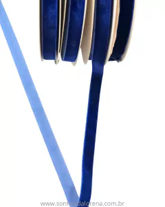 FITA DE VELUDO 12MM AZUL ROYAL ( 2 METROS ) na internet