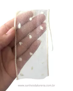 FITA DE ORGANZA POÁ ALTO RELEVO 5CM OFF WHITE (POR METRO) - comprar online
