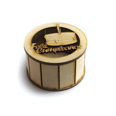 Cajas bomboneras redondas "Feliz cumpleaños" -fibrofacil- Pack por 10 Unidades en internet