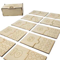 Juego Didactico Caja de rompecabezas con Numeros, Fibrofacil, Pack X5 - Binomio woods