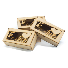 Cajas bomboneras 20x10cm "Te amo" - Pack por 10 Unidades!