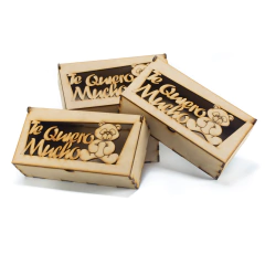 Cajas bomboneras 20x10cm "te quiero mucho" - Pack por 10 Unidades!