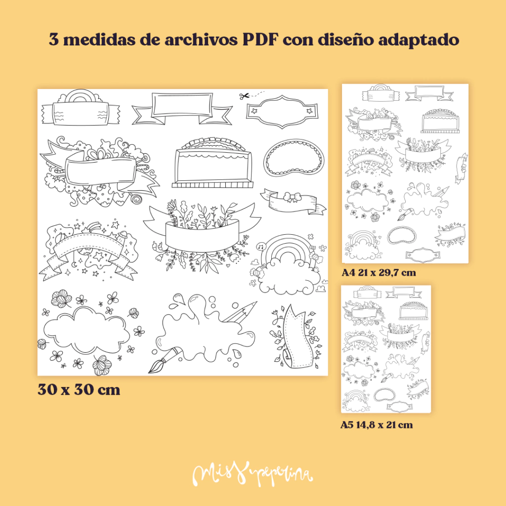 Banderines Plantilla IMPRIMIBLE para colorear o para fiestas de arte