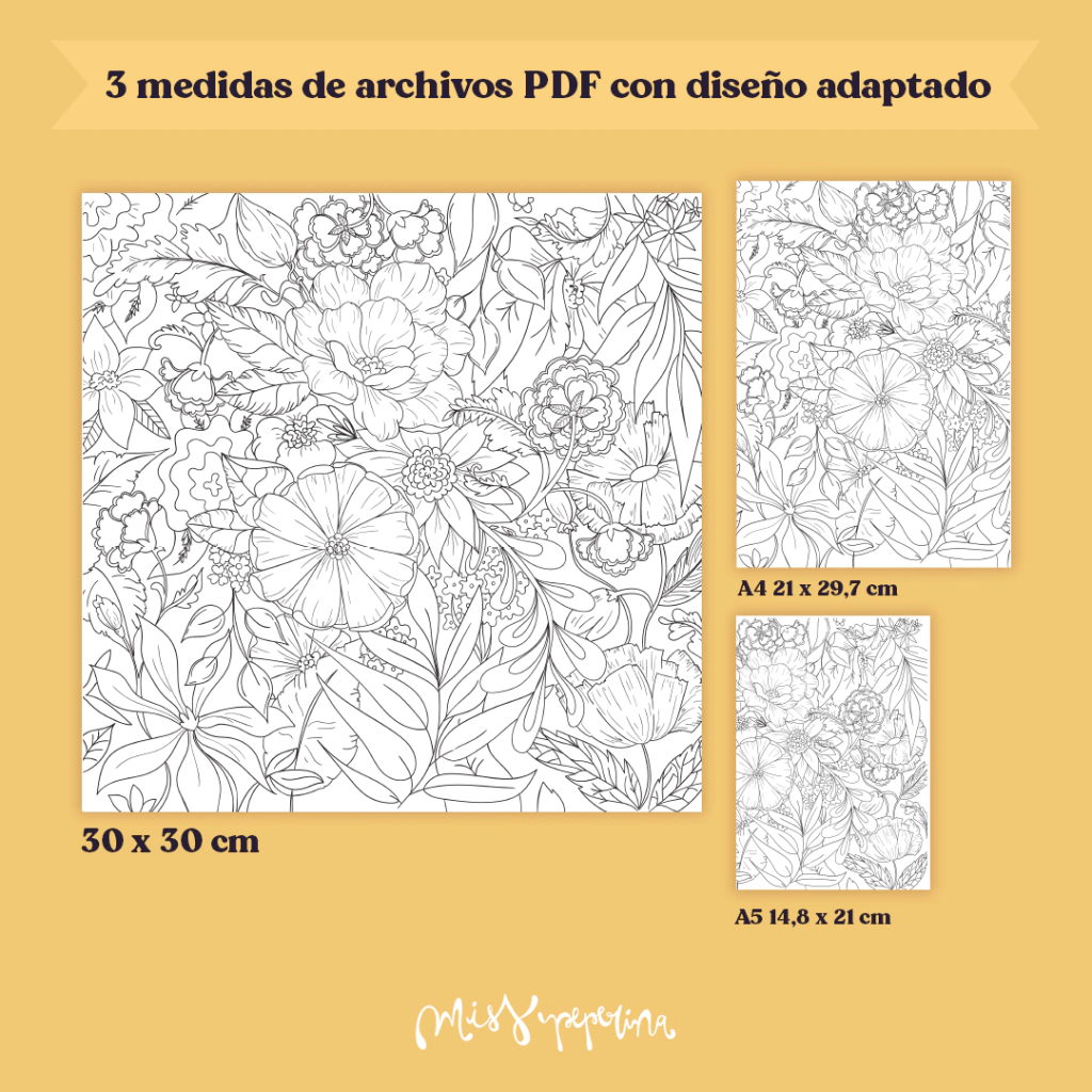 Botánica Plantilla IMPRIMIBLE para colorear o para fiestas de arte