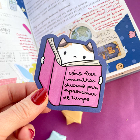 Sticker die cut Vinilo Leer mientras duermo - comprar online