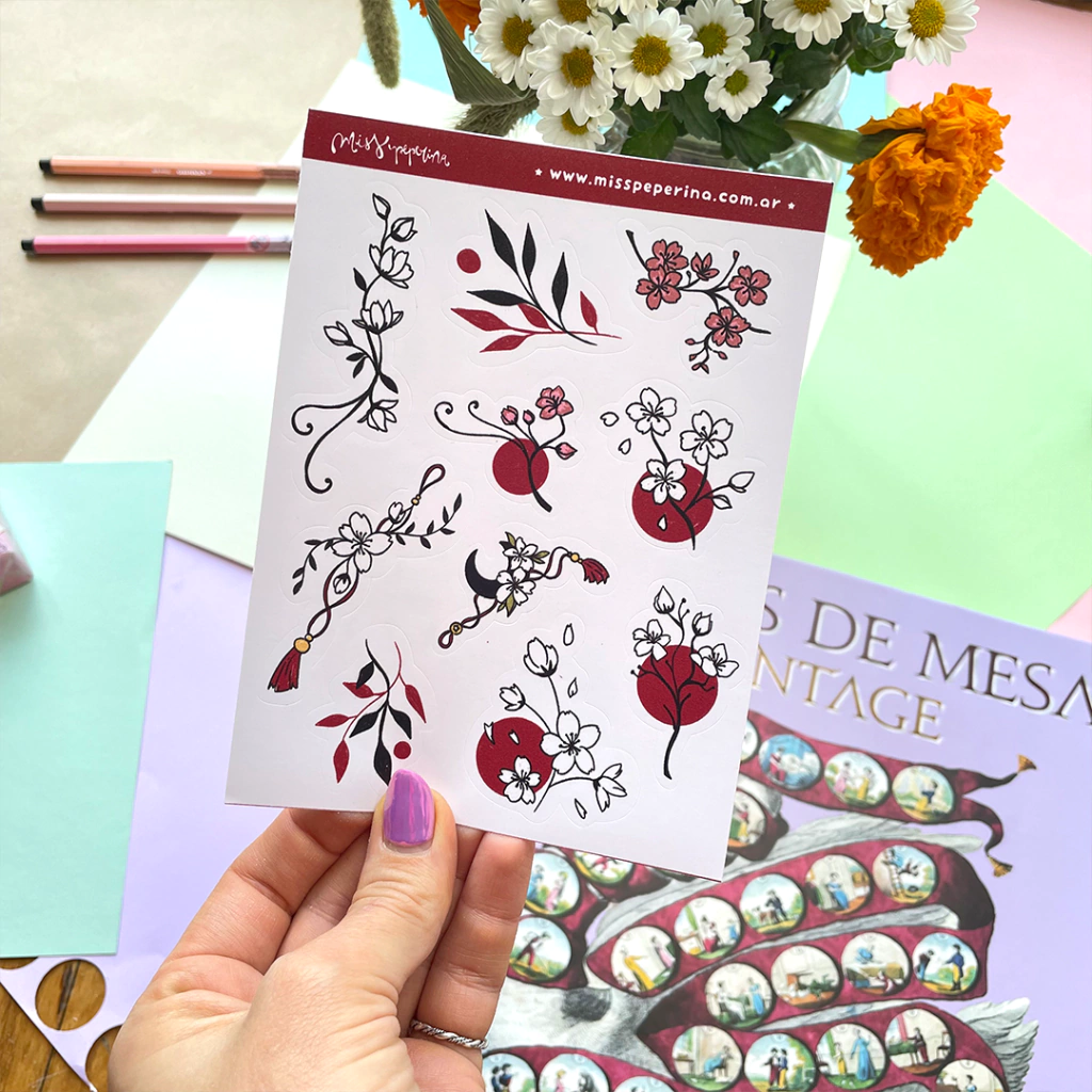 Stickers Flores Japonesas