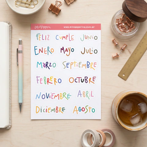 Stickers Meses Bright