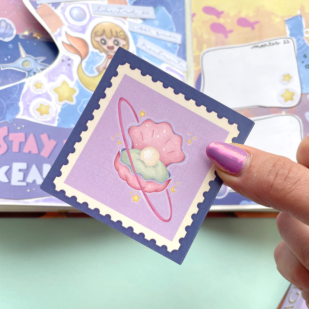 Sticker die cut OPP Estampilla Ostra