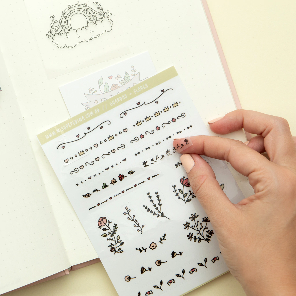 Stickers Guardas Florales Transparentes