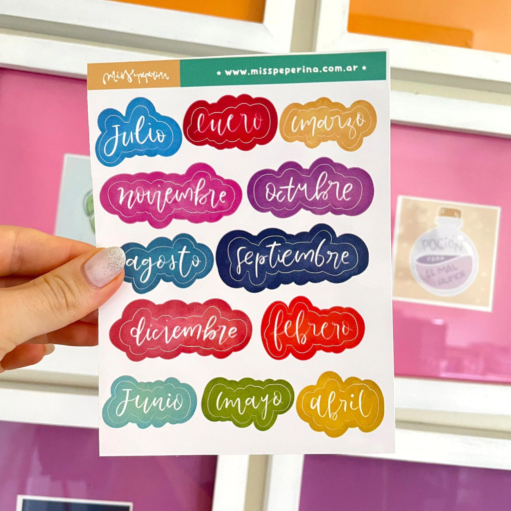 Stickers Meses Acuarela