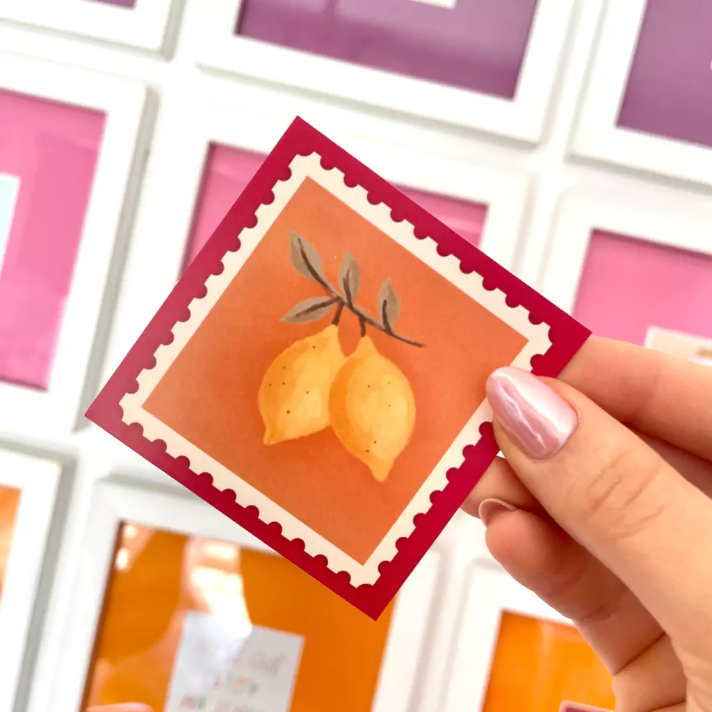 Sticker die cut OPP Estampilla Limones