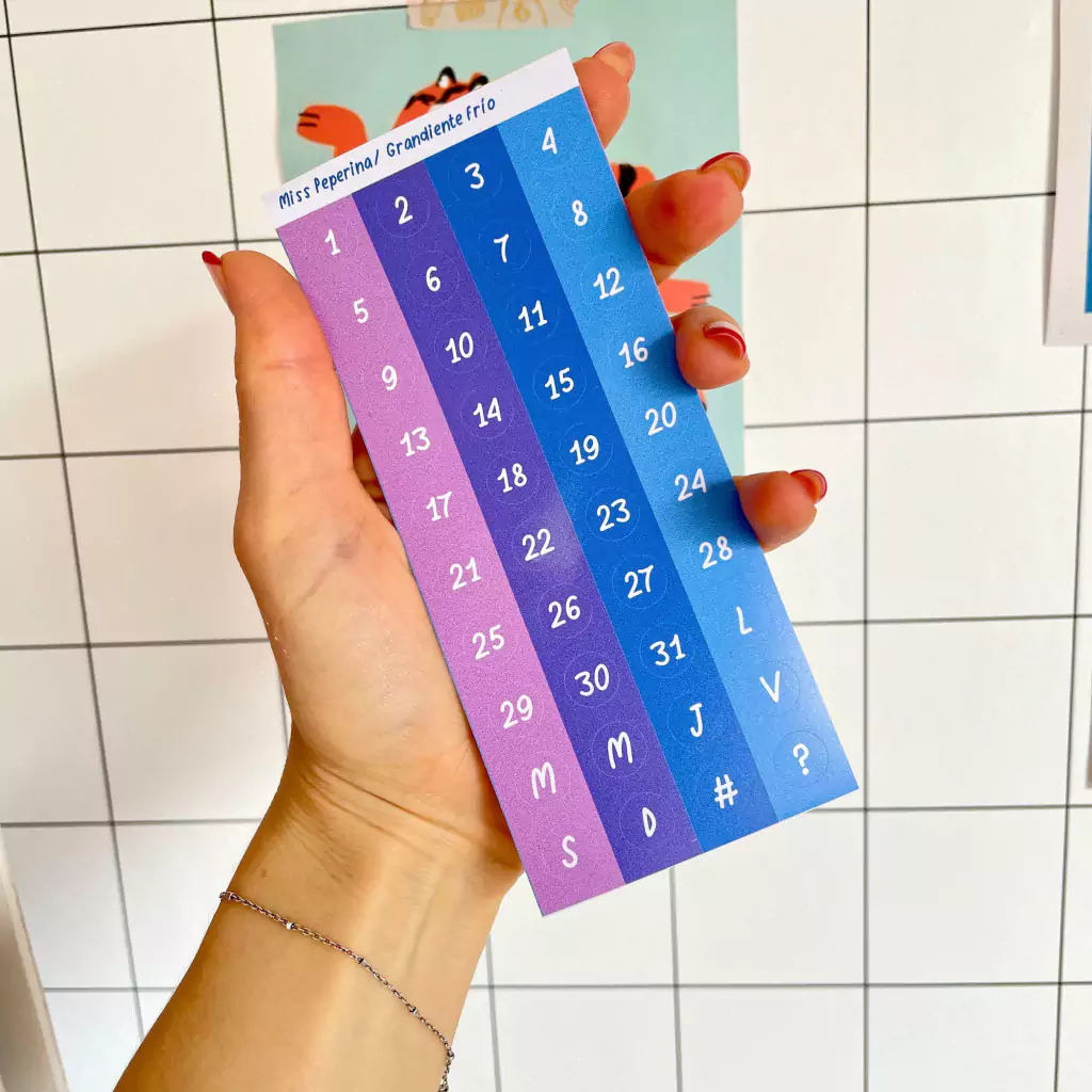 Stickers Números Gradiente Frío