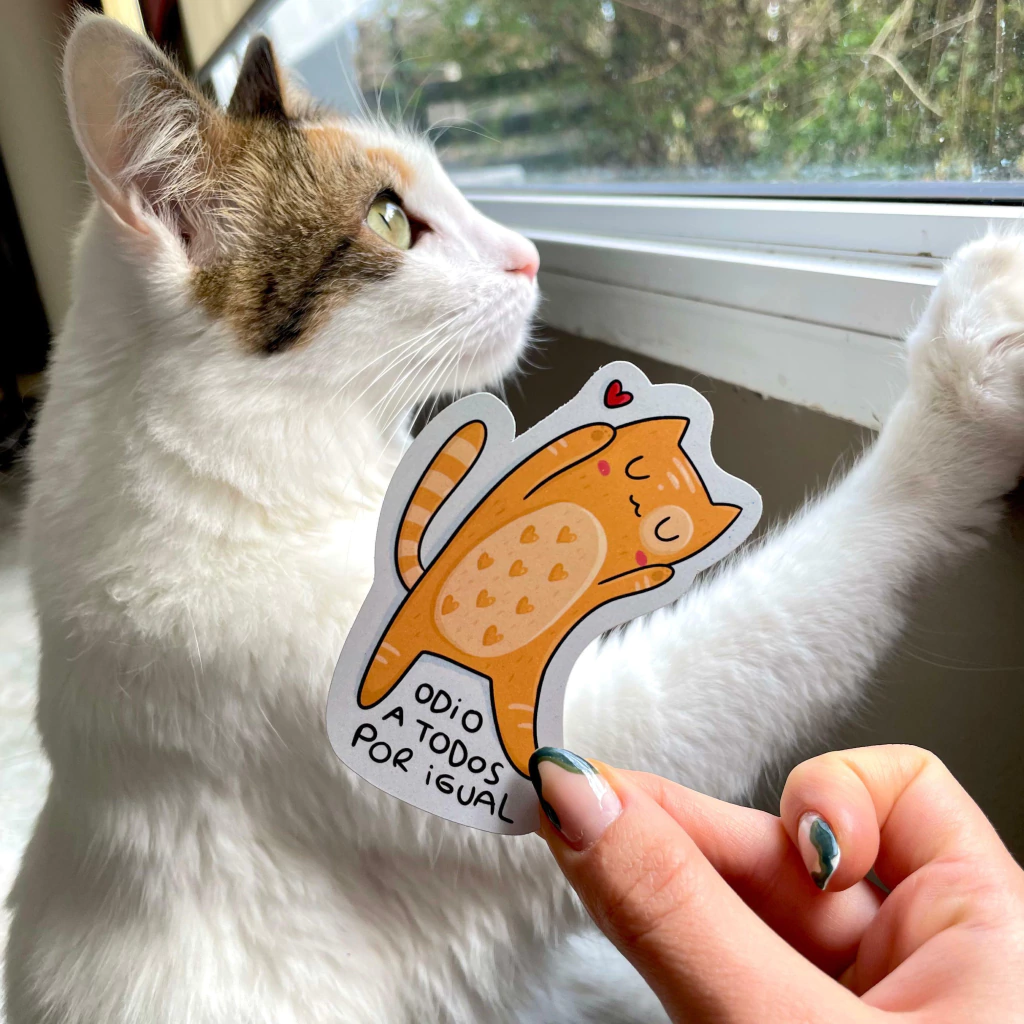 Sticker die cut OPP Odio a todos