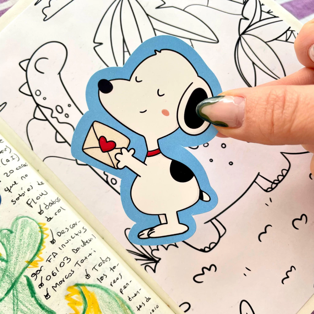 Sticker die cut OPP Snoopy correspondencia