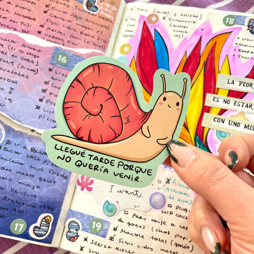 Sticker die cut OPP Caracol impuntual