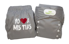Pañal Ecológico Absorbente Intercambiable Personalizado con Frases / Unitalla de 0 a 30 Meses