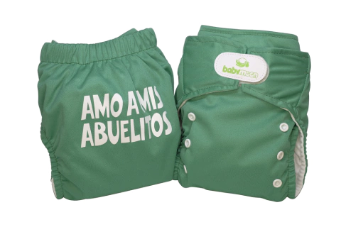 Pañal Ecológico Absorbente Intercambiable Personalizado con el Nombre de tu Bebé / Unitalla de 0 a 30 Meses
