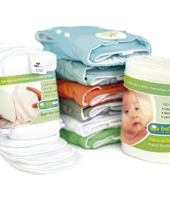 Paquete pequeño pañales unicolor y complementos / unitalla de 0 a 30 meses - (copia)