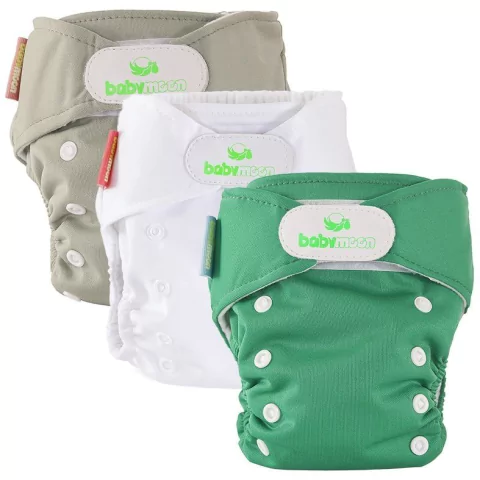 Pack x 3 Pañales Ecológicos Unicolor con 3 Absorbentes Intercambiables + 3 refuerzos / unitalla de 0 a 30 meses