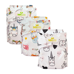 Pack x 3 Pañales Ecológicos Estampados con 3 Absorbentes Intercambiables + 3 refuerzos / unitalla de 0 a 30 meses