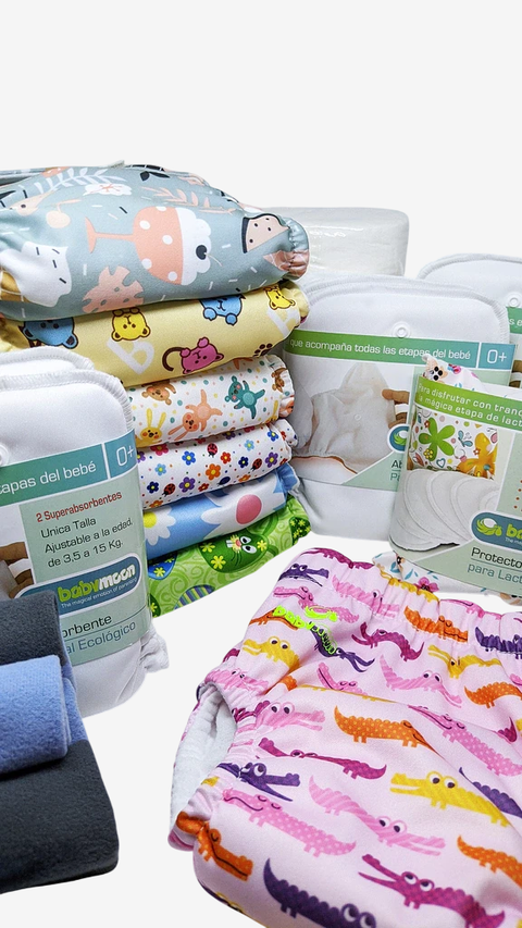 Paquete Mediano Para Niña Pañales Ecológicos Estampados Con Absorbente Cambiable - buy online