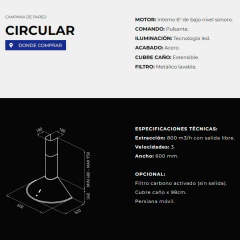 CAMPANA TST CIRCULAR 60 cm en internet