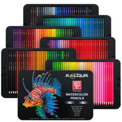 Set 108 Lapices Acuarelables Kalour Lata Lionfish 3.8mm