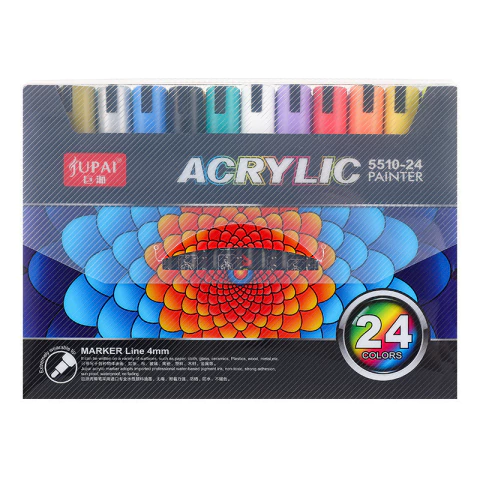 Marcador Acrilico UPAI Set 24 Colores Punta 3 mm Profesional - comprar online