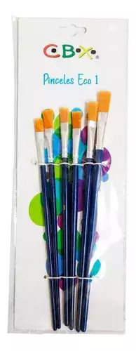 Set De Pinceles Sinteticos Surtidos Cbx X 6 Chatos - X24