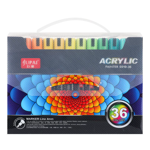 Marcador Acrilico UPAI Set 36 Colores Punta 3 mm Profesional - comprar online
