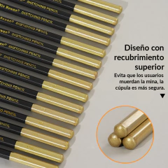 Set 12 Lapices Negros Grafito Xin Bowen x12 Graduados 2H-8B - ARTISTICA ONE ART