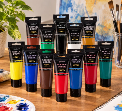 Set 12 Acrilicos Profesional 75ml x12 Colores Xin Bowen