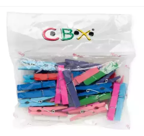 Broches Mini Madera Colores Cbx 25mm Bolsa X50 Souvenir Deco