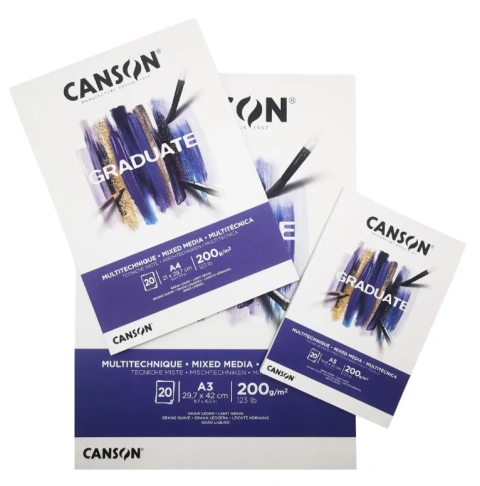 Block Tecnica Mixta Canson Graduate Mix Media A5 200g 20 Hoj